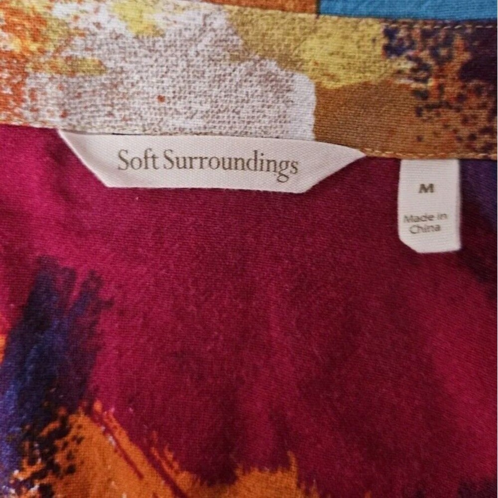 Soft Surroundings Colorful Button Down Blouse M Painters Pallet 100% Cotton - Picture 7 of 7